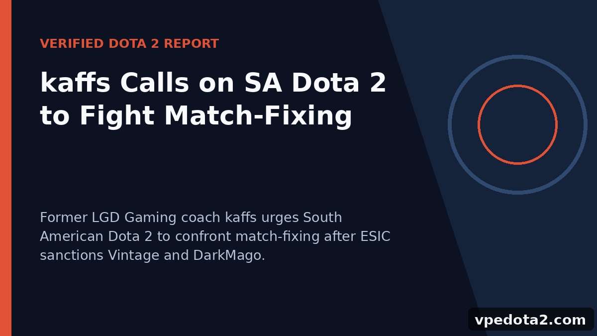 kaffs Calls on SA Dota 2 to Fight Match-Fixing