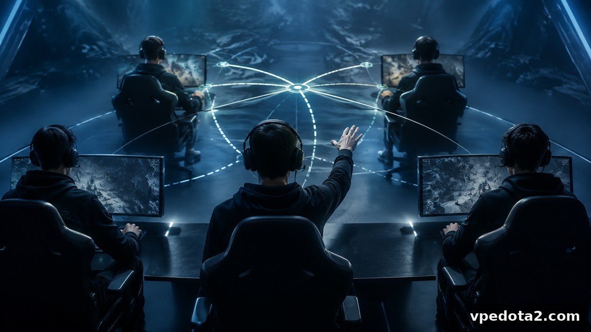 Esports team support and coordination concept